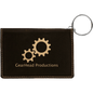 4 1/4" x 3" Black/Gold Laserable Leatherette Keychain ID Holder (Sold by Case of 10)