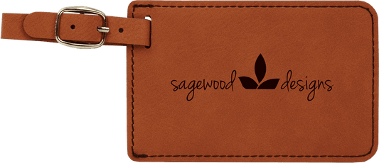 4 1/4" x 2 3/4" Rawhide Laserable Leatherette Luggage Tag (Sold by Case of 10)