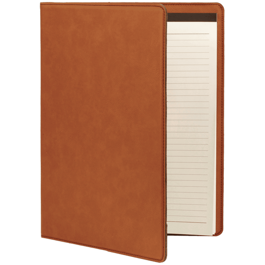 9 1/2" x 12" Rawhide Laserable Leatherette Portfolio with Notepad (Sold by Case of 4)