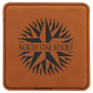 4" x 4" Square Rawhide Laserable Leatherette Coaster (Sold by Case of 6)