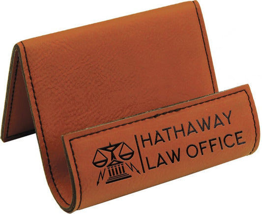 3 1/2" x 2 1/2" Rawhide Laserable Leatherette Holder Easel (Sold by Case of 6)
