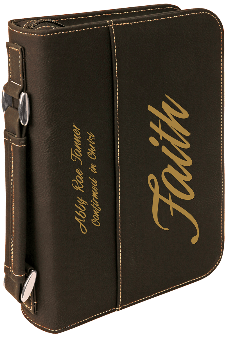 6 3/4" x 9 1/4" Black/Gold Leatherette Book/Bible Cover with Handle & Zipper (Sold by Case of 6)