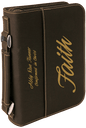 6 3/4" x 9 1/4" Black/Gold Leatherette Book/Bible Cover with Handle & Zipper (Sold by Case of 6)