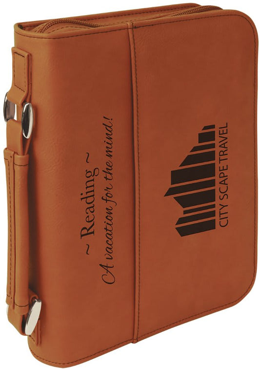 6 3/4" x 9 1/4" Rawhide Leatherette Book/Bible Cover with Handle & Zipper (Sold by Case of 6)