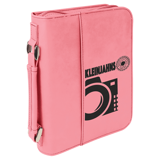6 3/4" x 9 1/4" Pink Leatherette Book/Bible Cover with Handle & Zipper (Sold by Case of 6)