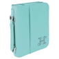 6 3/4" x 9 1/4" Teal Leatherette Book/Bible Cover with Handle & Zipper (Sold by Case of 6)