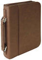 7 1/2" x 10 3/4" Dark Brown Leatherette Book/Bible Cover with Handle & Zipper (Sold by Case of 6)