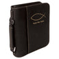 7 1/2" x 10 3/4" Black/Gold Leatherette Book/Bible Cover with Handle & Zipper (Sold by Case of 6)