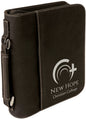 7 1/2" x 10 3/4" Black/Silver Leatherette Book/Bible Cover with Handle & Zipper (Sold by Case of 6)