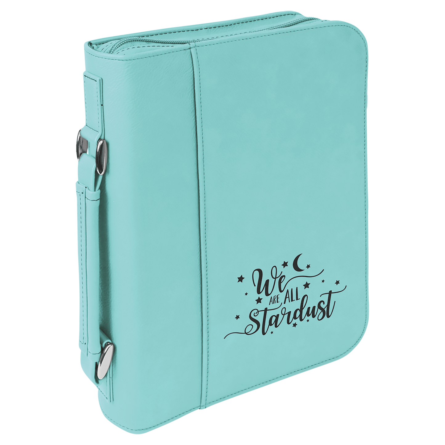 7 1/2" x 10 3/4" Teal Leatherette Book/Bible Cover with Handle & Zipper (Sold by Case of 6)