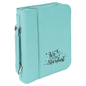 7 1/2" x 10 3/4" Teal Leatherette Book/Bible Cover with Handle & Zipper (Sold by Case of 6)