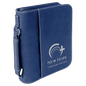 7 1/2" x 10 3/4" Blue/Silver Leatherette Book/Bible Cover with Handle & Zipper (Sold by Case of 6)