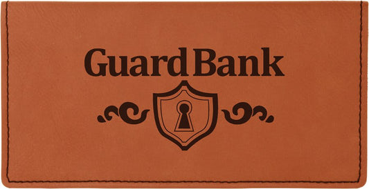 6 3/4" x 3 1/2" Rawhide Laserable Leatherette Checkbook Cover (Sold by Case of 10)