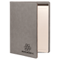 9 1/2" x 12" Gray Laserable Leatherette Portfolio with Notepad (Sold by Case of 4)