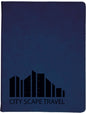 9 1/2" x 12" Blue/Black Laserable Leatherette Portfolio with Notepad (Sold by Case of 4)