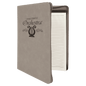 9 1/2" x 12" Gray with Zipper Laserable Leatherette Portfolio with Notepad (Sold by Case of 4)