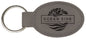 3" x 1 3/4" Gray Laserable Leatherette Oval Keychain (Sold by Case of 50)
