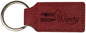 2 3/4" x 1 1/4" Rose Laserable Leatherette Rectangle Keychain (Sold by Case of 50)