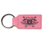 2 3/4" x 1 1/4" Pink Laserable Leatherette Rectangle Keychain (Sold by Case of 50)
