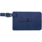 4 1/4" x 2 3/4" Blue/Black Laserable Leatherette Luggage Tag (Sold by Case of 10)