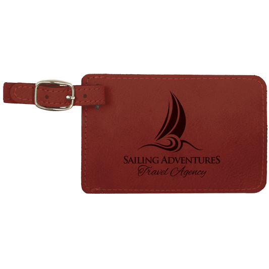 4 1/4" x 2 3/4" Rose Laserable Leatherette Luggage Tag (Sold by Case of 10)