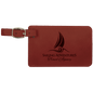4 1/4" x 2 3/4" Rose Laserable Leatherette Luggage Tag (Sold by Case of 10)