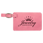 4 1/4" x 2 3/4" Pink Laserable Leatherette Luggage Tag (Sold by Case of 10)