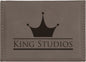 3 3/4" x 2 3/4" Gray Laserable Leatherette Hard Business Card Holder (Sold by Case of 10)