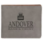 4 1/2" x 3 1/2" Gray Laserable Leatherette Bifold Wallet (Sold by Case of 10)