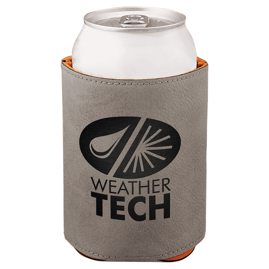 3 3/4" Gray Laserable Leatherette Beverage Holder (Sold by Case of 25)