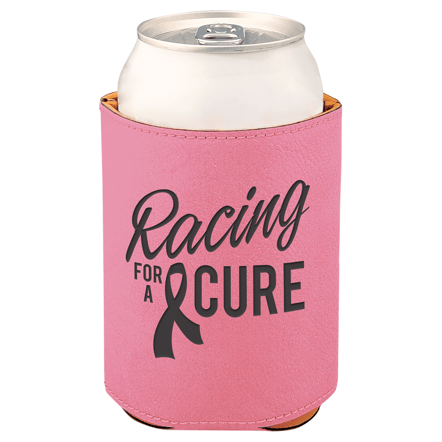 3 3/4" Pink Laserable Leatherette Beverage Holder (Sold by Case of 25)