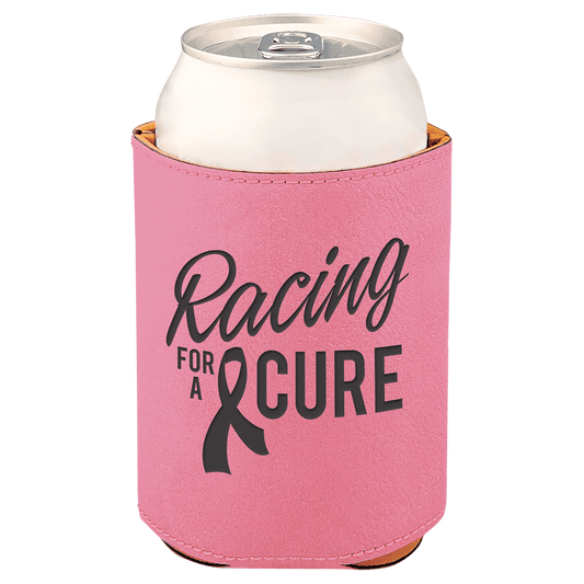 3 3/4" Pink Laserable Leatherette Beverage Holder (Sold by Case of 25)