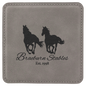 4" x 4" Square Gray Laserable Leatherette Coaster (Sold by Case of 6)