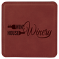 4" x 4" Square Rose Laserable Leatherette Coaster (Sold by Case of 6)