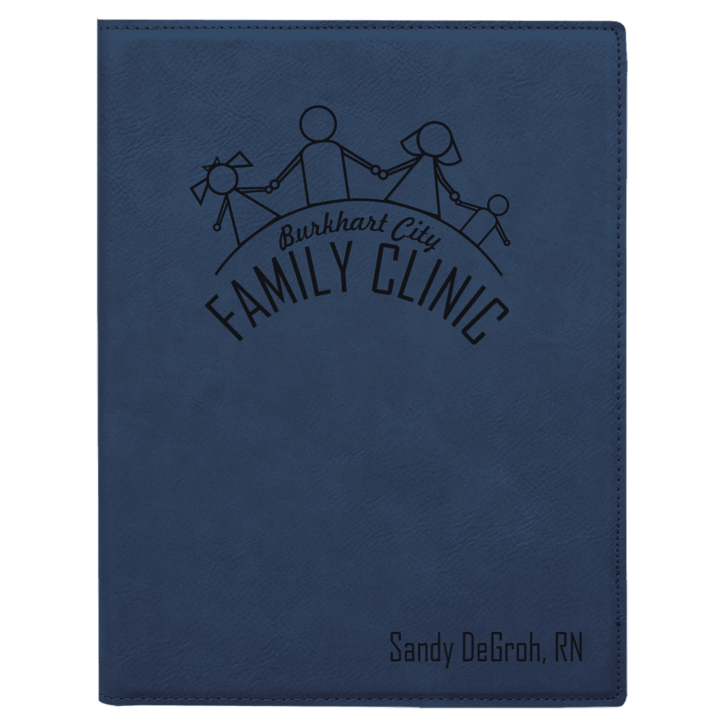 7" x 9" Blue/Black Laserable Leatherette Small Portfolio with Notepad (Sold by Case of 4)
