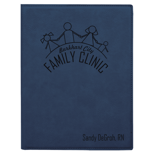 7" x 9" Blue/Black Laserable Leatherette Small Portfolio with Notepad (Sold by Case of 4)
