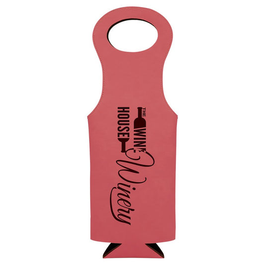 Pink Laserable Leatherette Wine Bag (Sold by Case of 10)