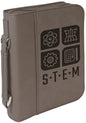 7 1/2" x 10 3/4" Gray Leatherette Book/Bible Cover with Handle & Zipper (Sold by Case of 6)