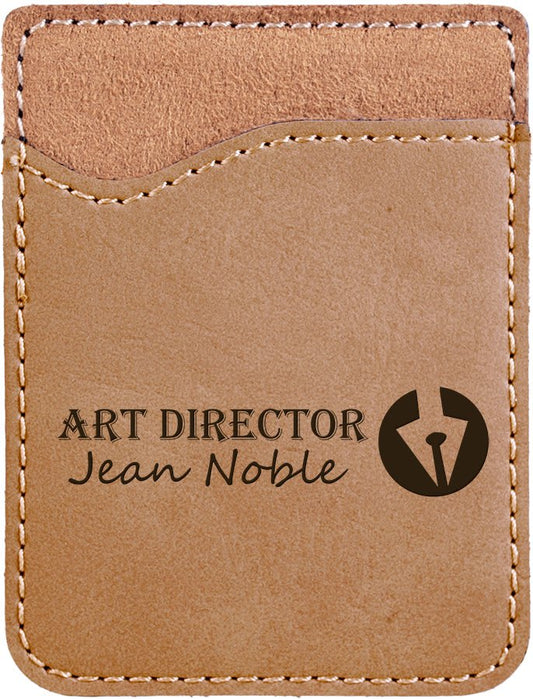 Light Brown Laserable Leatherette Phone Wallet (Sold by Case of 25)