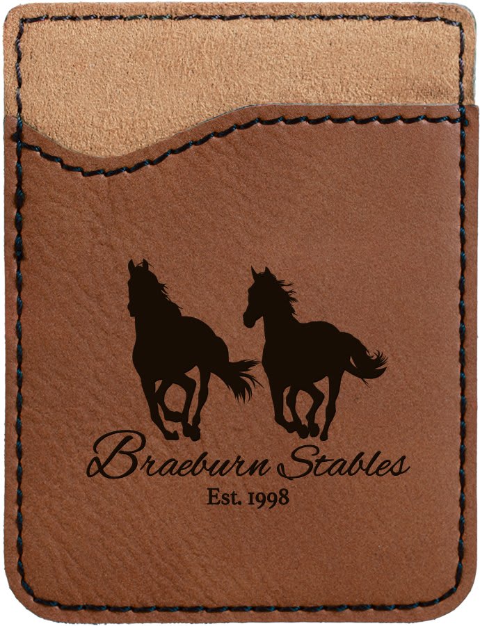 Dark Brown Laserable Leatherette Phone Wallet (Sold by Case of 25)