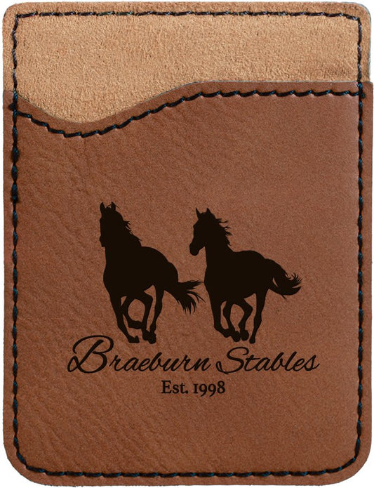 Dark Brown Laserable Leatherette Phone Wallet (Sold by Case of 25)