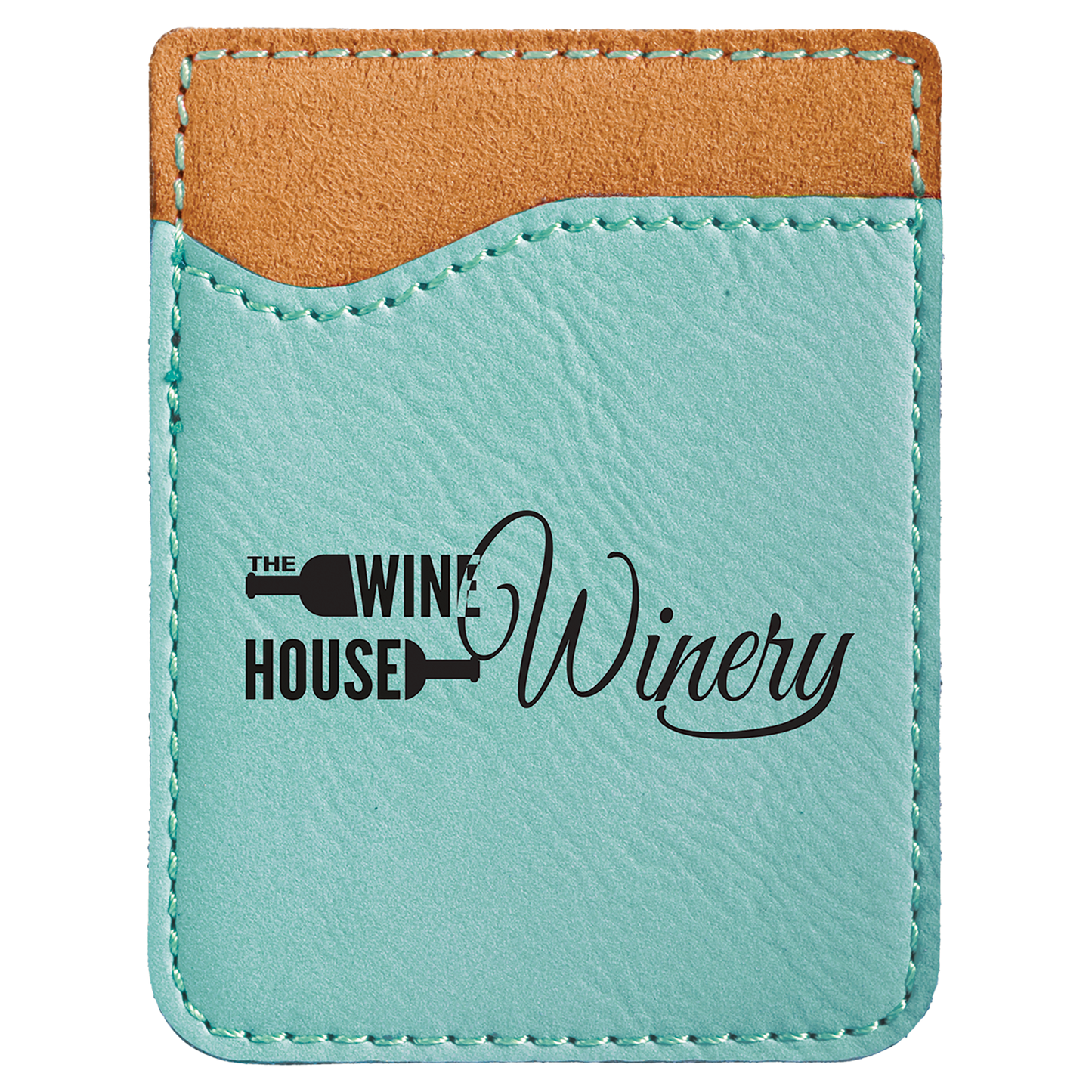 Teal Laserable Leatherette Phone Wallet (Sold by Case of 25)