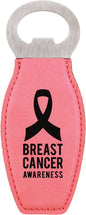 Pink Laserable Leatherette Bottle Opener with Magnet (Sold by Case of 10)