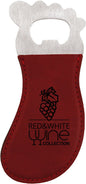 Rose Laserable Leatherette Foot Shaped Bottle Opener with Magnet (Sold by Case of 10)