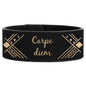 9 1/2" x 1" Black/Gold Laserable Leatherette Cuff Bracelet (Sold by Case of 10)