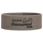 9 1/2" x 1" Gray Laserable Leatherette Cuff Bracelet (Sold by Case of 10)