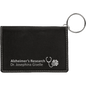 4 1/4" x 3" Black/Silver Laserable Leatherette Keychain ID Holder (Sold by Case of 10)