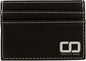 4" x 2 3/4" Black/Silver Laserable Leatherette Wallet Clip (Sold by Case of 10)