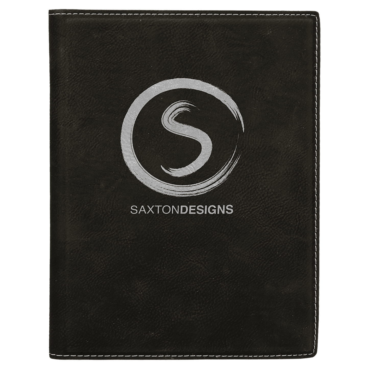 7" x 9" Black/Silver Laserable Leatherette Small Portfolio with Notepad (Sold by Case of 4)