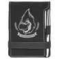 3 1/4" x 4 3/4" Black/Silver Laserable Leatherette Mini Notepad with Pen (Sold by Case of 10)